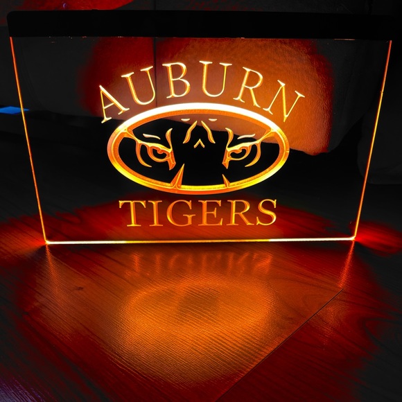 AUBURN TIGERS LED NEON ORANGE LIGHT SIGN 8x12 - Picture 1 of 3